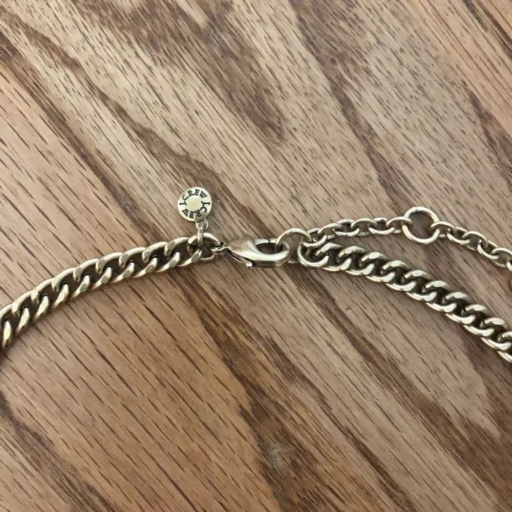 J.Crew | Rhinestone Cabochon Pendant Necklace | 18” Adjustable